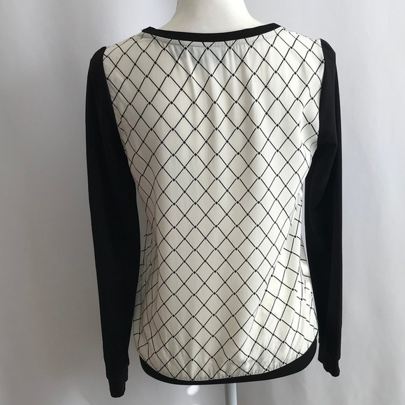 Cynthia Rowley Black/White Diamond Pattern Blouse - Picture 2 of 7